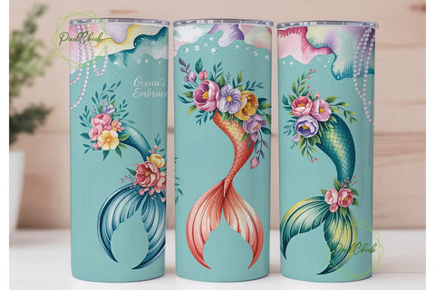 Magical Mermaid 20oz Tumbler Wrap Sublimation PixelChick 