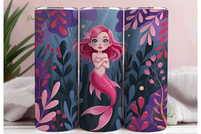 Magical Mermaid 20oz Tumbler Wrap Sublimation PixelChick 