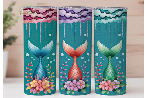 Magical Mermaid 20oz Tumbler Wrap Sublimation PixelChick 
