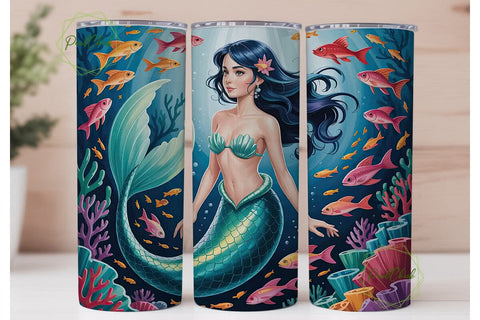 Magical Mermaid 20oz Tumbler Wrap Sublimation PixelChick 