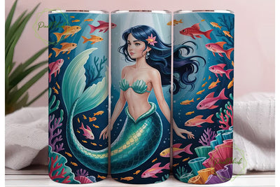 Magical Mermaid 20oz Tumbler Wrap Sublimation PixelChick 