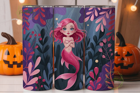 Magical Mermaid 20oz Tumbler Wrap Sublimation PixelChick 