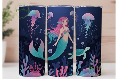 Magical Mermaid 20oz Tumbler Wrap Sublimation PixelChick 