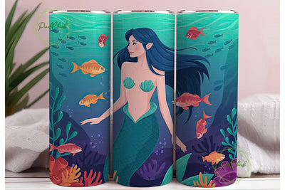 Magical Mermaid 20oz Tumbler Wrap Sublimation PixelChick 