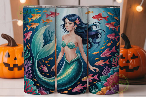 Magical Mermaid 20oz Tumbler Wrap Sublimation PixelChick 