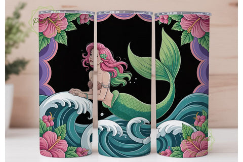 Magical Mermaid 20oz Tumbler Wrap Sublimation PixelChick 