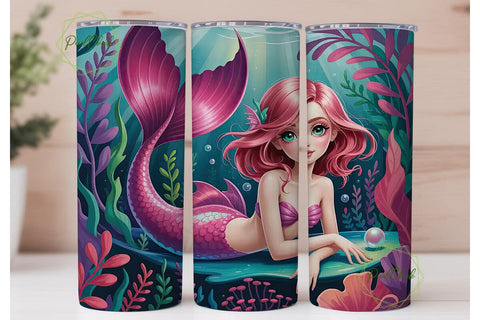 Magical Mermaid 20oz Tumbler Wrap Sublimation PixelChick 