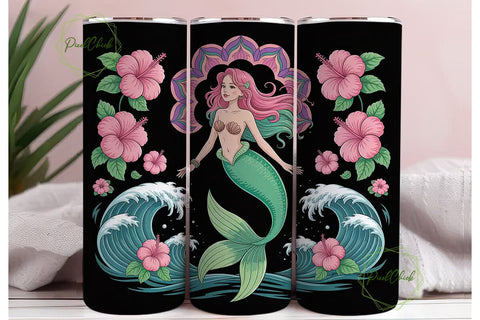 Magical Mermaid 20oz Tumbler Wrap Sublimation PixelChick 