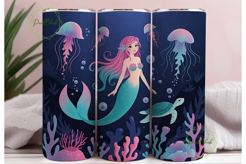 Magical Mermaid 20oz Tumbler Wrap Sublimation PixelChick 