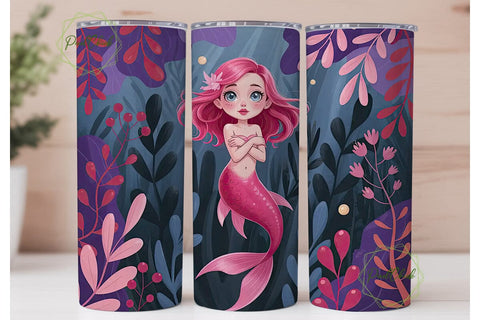 Magical Mermaid 20oz Tumbler Wrap Sublimation PixelChick 