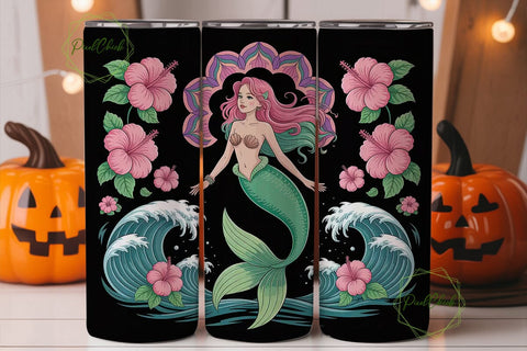 Magical Mermaid 20oz Tumbler Wrap Sublimation PixelChick 