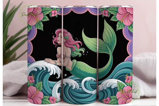 Magical Mermaid 20oz Tumbler Wrap Sublimation PixelChick 