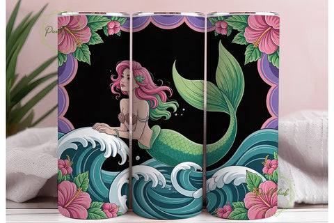 Magical Mermaid 20oz Tumbler Wrap Sublimation PixelChick 