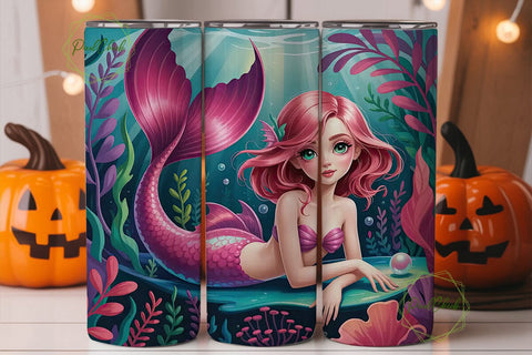 Magical Mermaid 20oz Tumbler Wrap Sublimation PixelChick 