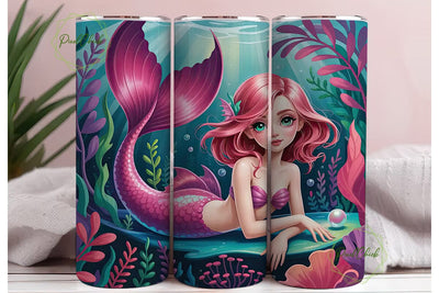 Magical Mermaid 20oz Tumbler Wrap Sublimation PixelChick 