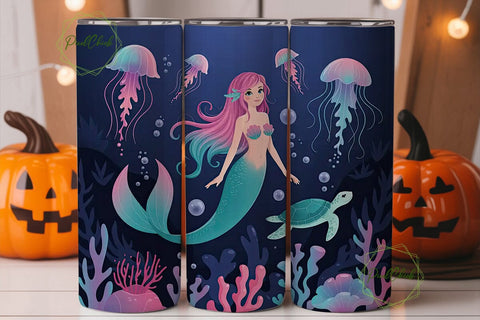 Magical Mermaid 20oz Tumbler Wrap Sublimation PixelChick 