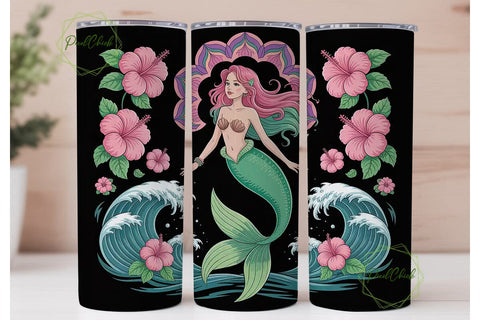 Magical Mermaid 20oz Tumbler Wrap Sublimation PixelChick 