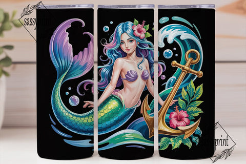 Magical Mermaid 20oz Tumbler Wrap Sublimation sassyprint 