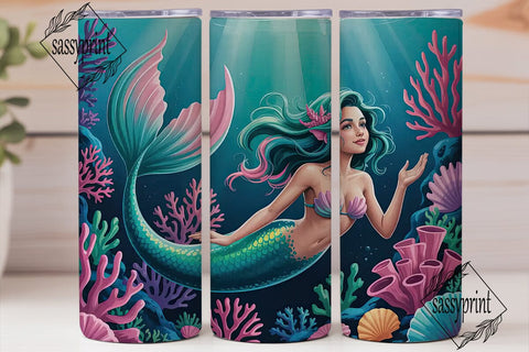 Magical Mermaid 20oz Tumbler Wrap Sublimation sassyprint 