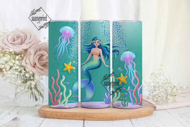 Magical Mermaid 20oz Tumbler Wrap Sublimation sassyprint 