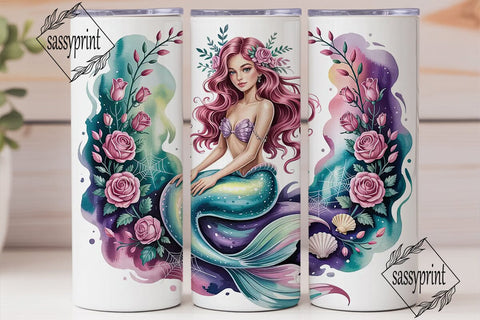 Magical Mermaid 20oz Tumbler Wrap Sublimation sassyprint 