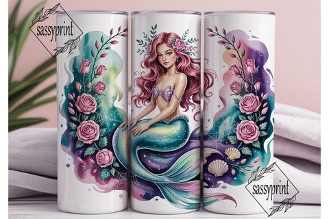 Magical Mermaid 20oz Tumbler Wrap Sublimation sassyprint 
