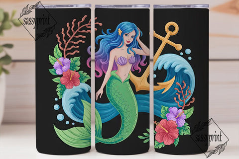 Magical Mermaid 20oz Tumbler Wrap Sublimation sassyprint 