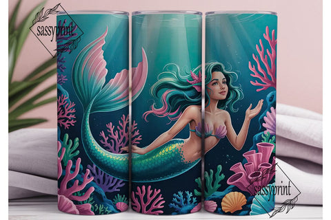 Magical Mermaid 20oz Tumbler Wrap Sublimation sassyprint 