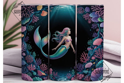 Magical Mermaid 20oz Tumbler Wrap Sublimation sassyprint 
