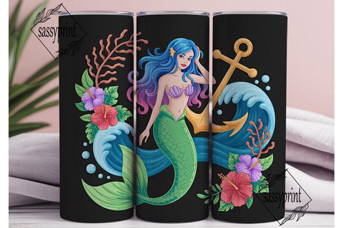 Magical Mermaid 20oz Tumbler Wrap Sublimation sassyprint 