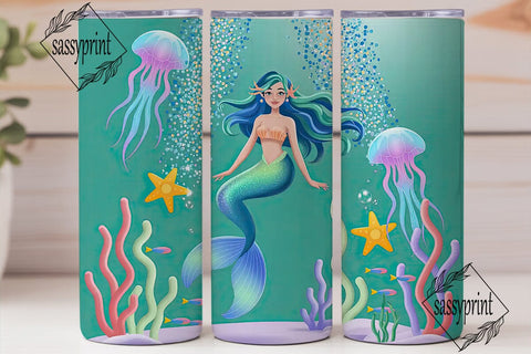 Magical Mermaid 20oz Tumbler Wrap Sublimation sassyprint 