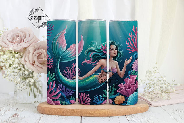 Magical Mermaid 20oz Tumbler Wrap Sublimation sassyprint 