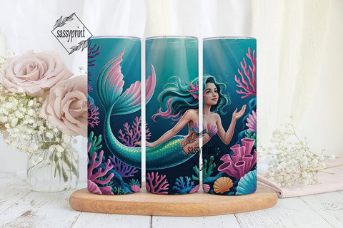 Magical Mermaid 20oz Tumbler Wrap Sublimation sassyprint 