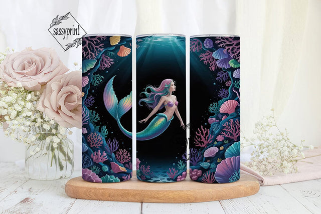 Magical Mermaid 20oz Tumbler Wrap Sublimation sassyprint 