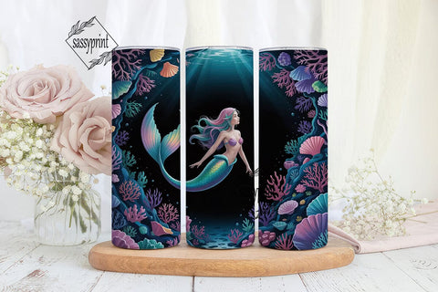 Magical Mermaid 20oz Tumbler Wrap Sublimation sassyprint 