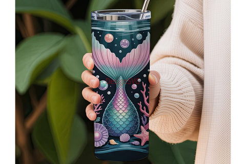 Magical Mermaid Tail 20oz Tumbler Wrap Sublimation DesignSVG 