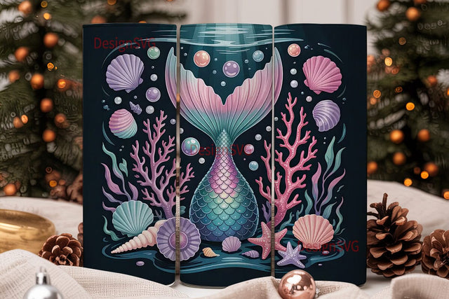Magical Mermaid Tail 20oz Tumbler Wrap Sublimation DesignSVG 