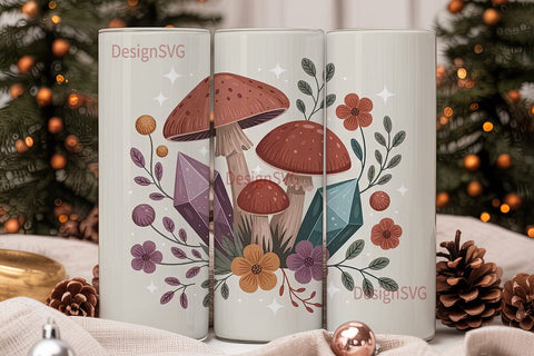 Magical Mushroom & Crystal 20oz Tumbler Sublimation DesignSVG 