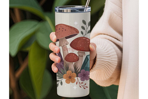 Magical Mushroom & Crystal 20oz Tumbler Sublimation DesignSVG 