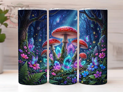 Magical Mushroom Forest 20oz Tumbler, Magical Mushroom Motif, Enchanted Forest Design, Fantasy Theme, Whimsical Accent, Ethereal Charm, Sublimation Wrap, 20oz Tumbler Sublimation Lara' s Designs 