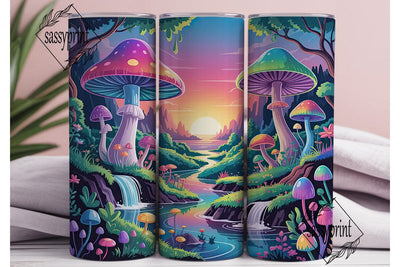 Magical Mushroom Landscape Tumbler Wrap Sublimation sassyprint 