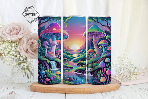 Magical Mushroom Landscape Tumbler Wrap Sublimation sassyprint 
