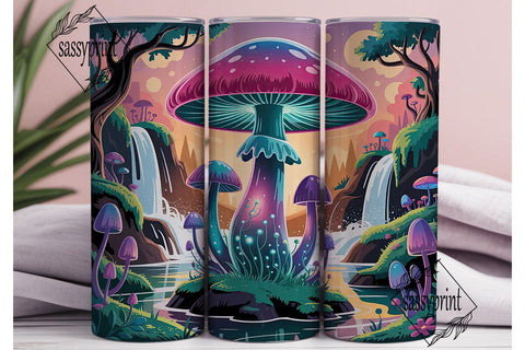 Magical Mushroom Landscape Tumbler Wrap Sublimation sassyprint 
