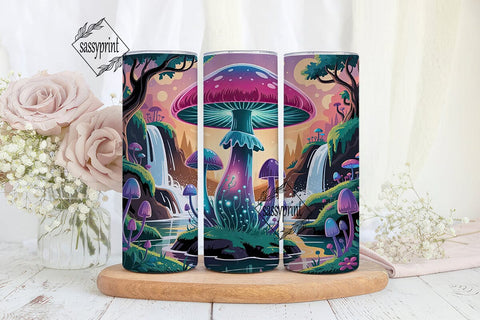 Magical Mushroom Landscape Tumbler Wrap Sublimation sassyprint 