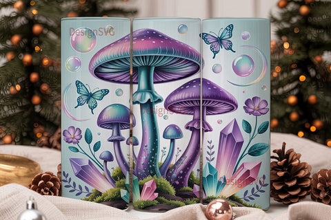Magical Mushroom Tumbler Wrap Sublimation DesignSVG 
