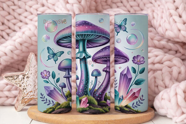 Magical Mushroom Tumbler Wrap Sublimation DesignSVG 