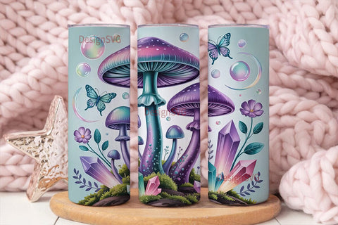 Magical Mushroom Tumbler Wrap Sublimation DesignSVG 