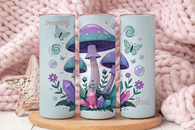 Magical Mushroom Tumbler Wrap Sublimation DesignSVG 