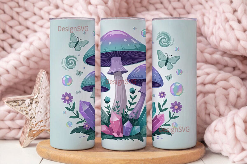 Magical Mushroom Tumbler Wrap Sublimation DesignSVG 