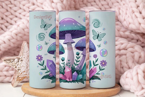 Magical Mushroom Tumbler Wrap Sublimation DesignSVG 